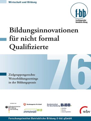 cover image of Bildungsinnovationen für nicht formal Qualifizierte